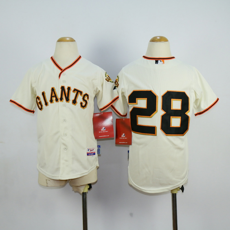 Youth San Francisco Giants 28 No name Cream MLB Jerseys